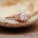14K Rose Gold and Moissanite Dainty Filigree Engagement Ring - Vintage-style Rose Gold Wedding Ring - Diamond Alternative