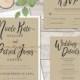 Rustic Wedding Invitation with RSVP and Detail Cards - QUICK DELIVERY - Handwritten-style, Organic, Farm, Simple, Elegant, Set of 10