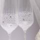 Glasses wedding White LACE -HAND Painted- Personalized glasses Wedding Toasting Glasses champagne glasses Champagne Flutes Mr and Mrs glasse