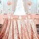 All sizes available, Rose gold tablecloth, Luxurious Sparkly tablecloth, Tablecloth for Wedding.