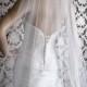 Couture Sheer Silk Tulle Sweep Length Cut Edge Sheerest Silk Tulle Bridal Veil by IHeartBride V-MA72  Ivory or White Custom Silk Veil