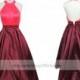 Halter top Backless Two Tones Long Prom Dress/ Evening Dress/ Formal Dress/ Homecoming Dress