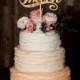 Wedding Mr Mrs Cake Topper Custom Last Name Personalized Wood Cake Topper Rustic Wedding Gold cake topper