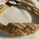 Couture Gold Braided Nautical Knot Headband- Single or Double Strandle-As Seen on Gossip Girl-CRBoggsdesigns