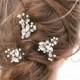 Wedding Hair Pins Rhinestone Hair Jewelry, Bridal Beaded Hair Pins Decorative Wedding Hair Accessories