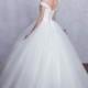 Ball Gown Wedding Dress Floor-length Off-the-shoulder Tulle With Bow / Criss-Cross