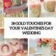 38 Gold Touches For Your Valentine's Day Wedding - Weddingomania