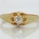 European Cut Diamond Engagement Ring - 0.17 Carat - Antique