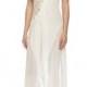 Embroidered Mesh-Lace Long Gown, Ivory