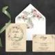 Floral Wreath ~ Vintage Wedding ~ Wreath ~ Vintage Floral Invitation Set ~ Engagement Party ~ Rustic Invite Suite ~ Vinage Invitation Suite