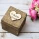 Wedding Ring Box Rustic Ring Bearer Burlap Personalized Infinity Ring Bear Box Wooden Lace Holder Shabby Chic Wedding ceremony