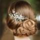 Bridal hair comb. Wedding hair comb. Bridal Headpiece. Pearl bridal hair comb. Bridal Hair Accessory. Delicate hair comb. Spring colors.