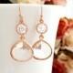 Rose gold earrings, Wedding Earrings, bridesmaid gift, bridal Earrings, Clear, Studs Earrings, post earrings, Christmas Gift