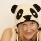 Crochet Panda hat, knit ears hat, White Panda hat, gift for her, girlfriend gift, Valentine's Day gift