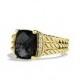 Petite Wheaton Ring with Black Onyx and Diamonds in Gold