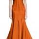 Strapless Faille Mermaid Gown, Tangerine