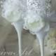 Wedding Champagne Flutes Wedding Champagne Glasses White Wedding Decoration Bride and Groom Wedding Glasses