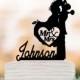 Personalized wedding Cake topper mr and mrs, bride and groom silhouette cake topper monogram, cake topper letter, custom cake topper name