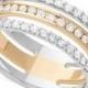 Diamond Three Row Channel-Set Band (1/2 ct. t.w.) in 14k White and Yellow Gold