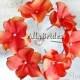 Coral Flower Hair Pins, Set of Six Coral Hydrangeas Flowers - Bridal Bridesmaid Hair Accessories, Spring, Summer, Destination Weddings