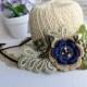 Headband jewelry hair  crochet,  blue flowers hair accessory Boho ,romantique style  crochet headband, bohemian chic, hair jewelry headband.