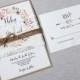 Floral Wedding Invitation, Lace Wedding Invitation, Vintage Wedding Invitation, Rustic Invitation, DIY Kit