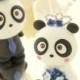 Panda wedding cake topper---912