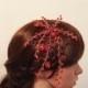 Christmas Sale 25% OFF Bridesmaid flower headpiece, bridesmaid fascinator hair piece, bridesmaid hair accessories, red fascinator headband,
