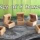 Set of 5 wood ring boxes,engagement box,proposal wooden box,craft wood box,handmade box,trinket box,box,ring boxes,jewelry wood boxes