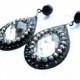 Black Clear Earrings, Black Crystal Earrings, Color Changing, Crystals, Black Wedding Idea, Bridesmaid Earrings, Maid of Honor Earrings,