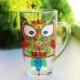 Owl Dream Catcher Coffee Mug Tea mug Personalized Big owl mug Large coffee mug Gift Mugs Funny Owl Coffee Cup Handpainted Mug Glass owl mug