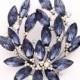 Navy Blue Brooch Midnight Blue Wedding Bridal Bridesmaid Dress Ink Dark Blue Brooches Decor DIY Jewelry Crafts Rhinestone Navy Blue Broaches