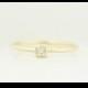 Princess Cut Diamond Bezel Engagement Ring In 14k Solid Gold,Thin Band Dainty Simple Engagement Ring,Stacking Gold Ring