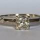 Vintage Diamond Ring. 0.25 Carat Diamond set in 14K White Gold. Unique Engagement Ring. April Birthstone. 10 Year Anniversary Gift. Estate