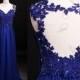 Royal blue lace back straps prom dresses,prom dress,long prom dress,bridesmaid dresses,evening dresses,bridesmaid dress,evening dress