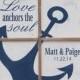 Anniversary Gift, Love Anchors the Soul, Nautical Anchor Sign, Personalized Wedding Sign, Engagement Gift, Important Date Custom Wood Sign
