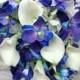 Blue orchid cascade wedding bouquet brides bouquet