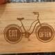 ikb302 Personalized Cutting Board Wood inscription bicycle journey food restaurant kitchen