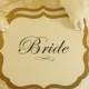 Bride and Groom Wedding Chair Signs for your Head Table Decor in my Elegant Vintage Label Design All of my Colors Available