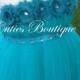 Teal Flower Dress Wedding Dress Birthday Holiday Picture Prop 3, 6, 9, 12, 18, 24 Month, 2T, 3T,4T 5T Teal Flower Girl Tutu Dress