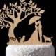 rustic wedding cake topper wedding tree with bird cake topper personalized wood cake toppers Mr Mrs cake topper custom personal bride groom
