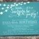 Adult Surprise Birthday Invites - Soft Teal Chalkboard - 30th, 40th, 50th, 60th Birthdays