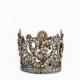 Gold Crown Cake Topper, Antique Gold Crown, Vintage Rhinestone Crown, Heart Crown, wedding cake topper