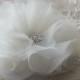 Ivory hair flower Organza hair flower Ivory wedding accessory Ivory bridal flower Ivory headpiece Ivory bride flower Silk organza flower