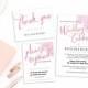 Printed Card - Digital Printable Files - Blush Pink Rose Gold Beach Watercolor Wedding Invitation RSVP Set - Wedding Stationery - ID643