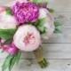Peony Bouquet, Wedding Bouquet, Silk Peonies, Silk Flowers, Flower Arrangement, Pink Peony Bouquet, Peonies, Silk Bouquet, Wedding Bouquet