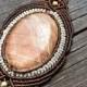 handmade macrame gemstone necklace, hippie necklace, tribal bohemian jewelry, jasper stone necklace, boho style maicro macrame necklace