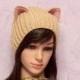 Crochet Cat Ears Hat, Cat Ears Beanie, Beige Cat Beanie, Chunky Cat Hat, Winter Accessories, Holiday Fashion, Winter Hat