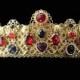 Deep Red Wedding Crown Renaissance Tiara, Medieval Crown, Custom Wedding Tiara, Bridal Crown, Renaissance Jewelry, Design Your Own Tiara