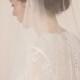 Wedding veil, simple veil, cathedral veil, cathedral length veil, bridal veil with blusher, blusher veil in cathedral length -- Style 362